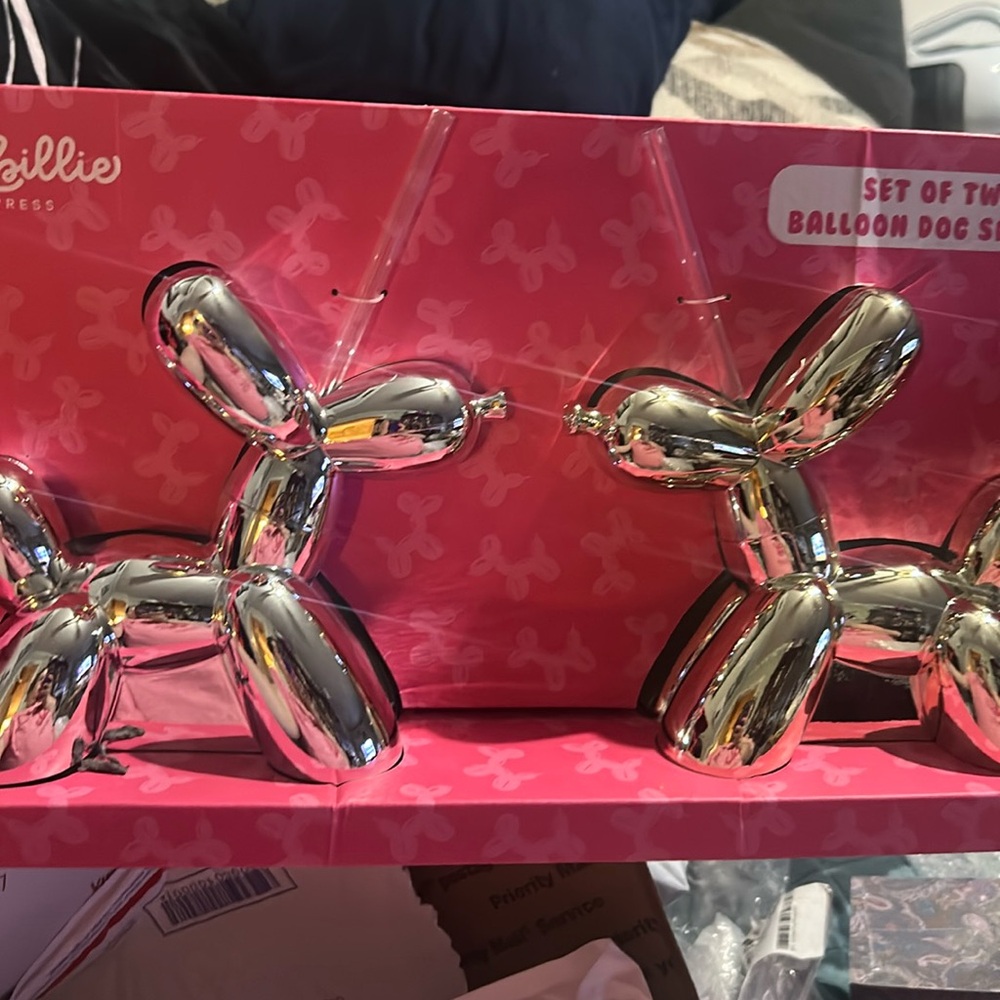 Juliblu 2PK Balloon Dog Sippers (Silver/Gold)